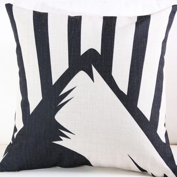 Nordic simple geometric style black and white suede pillow living room sofa cushion car back pillow 