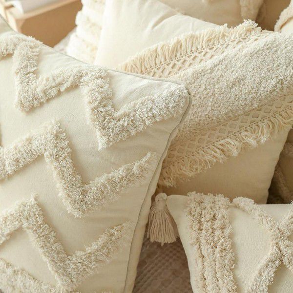 India Bohemia Morocco Beige White Sofa Cushion New Bed Cushion