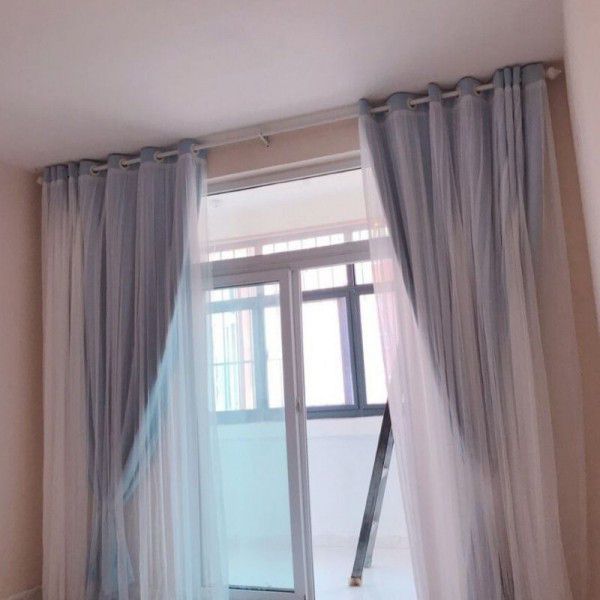 Blackout curtain, Korean internet celebrity, romantic princess style, finished product, floating window, guest girl, heart bud, silk gauze, live broadcast background, double window