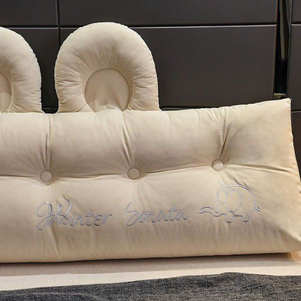 Bedhead cushion, cushion, velvet triangular large backrest, bed cushion, Nordic bedroom tatami bed cushion, detachable and washable