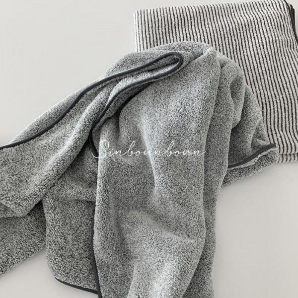 Grey stripe can wrap bath towels, bath towels, women's summer soft household cute bath towels