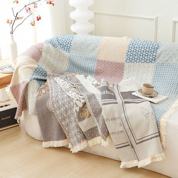 Cotton gauze sofa towel sofa cushion multi person sofa cover cloth blanket