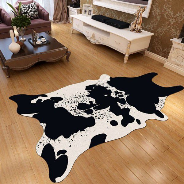 Faux fur carpet floor mat, faux animal skin, crystal velvet printed carpet, living room, bedroom, bedside floor mat, door mat