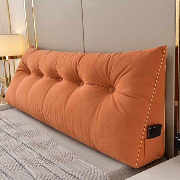 Triangle bedside cushion, double backrest soft bag, cushion, detachable and washable on the bed, waist protection cushion, sofa, tatami backrest
