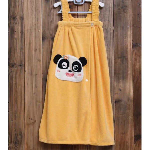Children's halter shower skirt can wear a bath towel, absorb water, and quickly dry baby bathrobe, bra, cute household hair resistant bathrobe cover