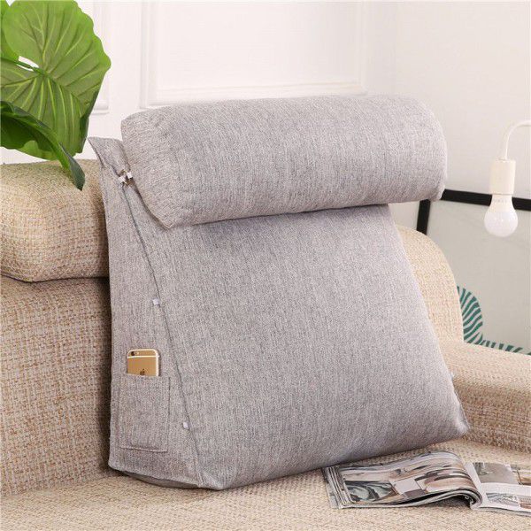 Bedhead large cushion, triangular cushion, tatami soft bag, waist cushion, office sofa, pillow, neck protection, waist protection, pillow