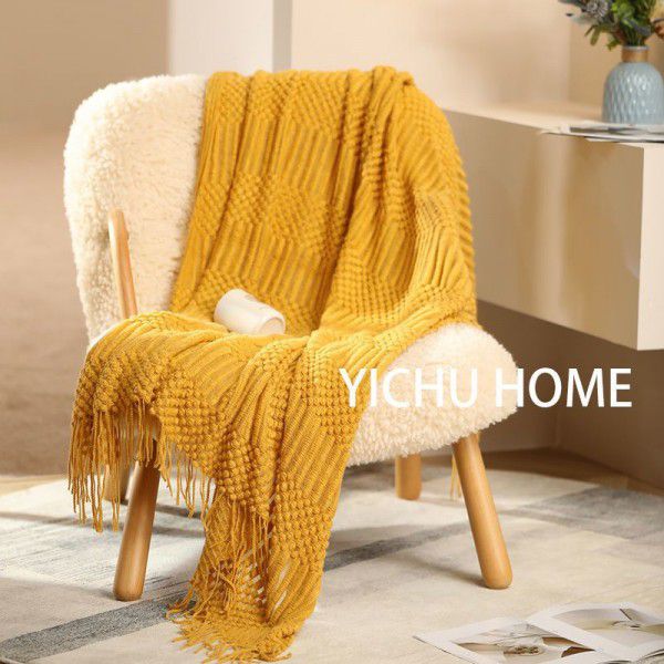 Blanket, sofa blanket, light luxury color, air conditioning, light luxury wind cover blanket, office nap, homestay decoration, spring and summer