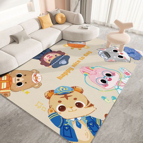 Children's living room, bedroom, full of carpets, cartoon baby crawling carpet, waterproof, oil resistant, wipe free leather carpet