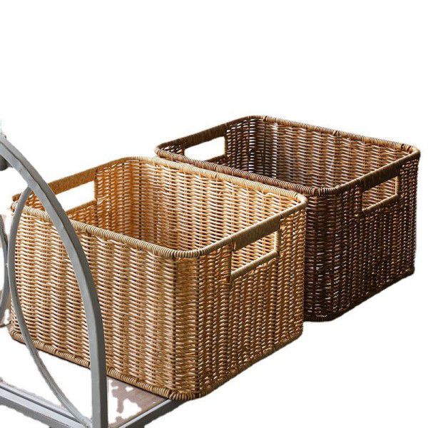 Grass magazine basket storage basket weaving basket rectangular storage basket organizing basket