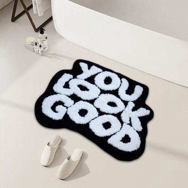 Flocking floor mats absorb water and prevent slip. Letters are simple for home decoration, indoor carpets, bedside bedrooms, green rooms
