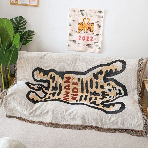Sofa blanket, camping blanket, tiger nap, leisure blanket, picnic decoration layout