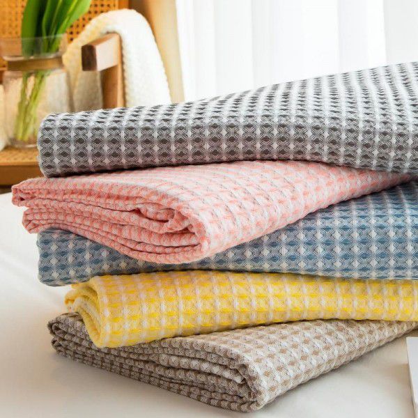 New sofa blanket blanket, summer knitted blanket, office nap blanket, air conditioning blanket, waffle blanket