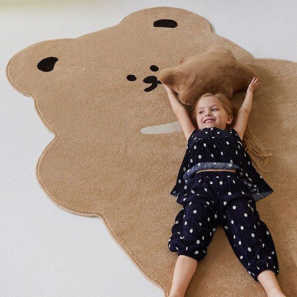 Cartoon style children's room home carpet thickened plush bedroom bedside blanket cute little bear girl heart