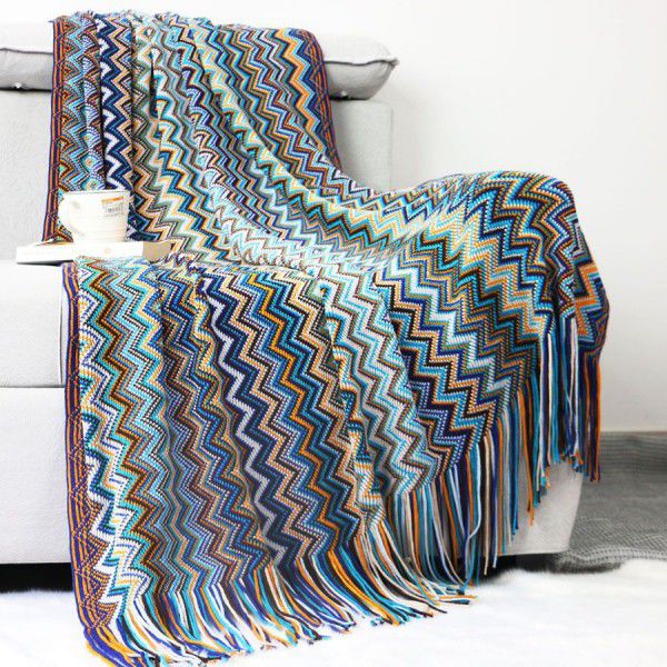 Knitted Blanket Bohemian Light Luxury Knitted Fleece Blanket Thread Blanket Sofa Blanket Office Air Conditioning Cover Blanket