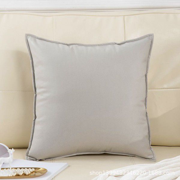 Living room sofa pillow, American super genuine leather waist pillow, pillow cover, solid color backrest cushion, light luxury bedside