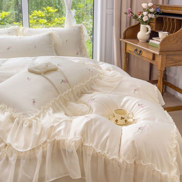 Four Piece Bed Set Summer Ice Princess Feng Shui Wash Silk Quilt Cover