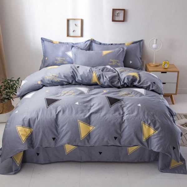 Wholesale of Four Seasons Little Fresh Student Dormitory Pure Cotton Quilt Cover and Three Piece Bed Sheet Set