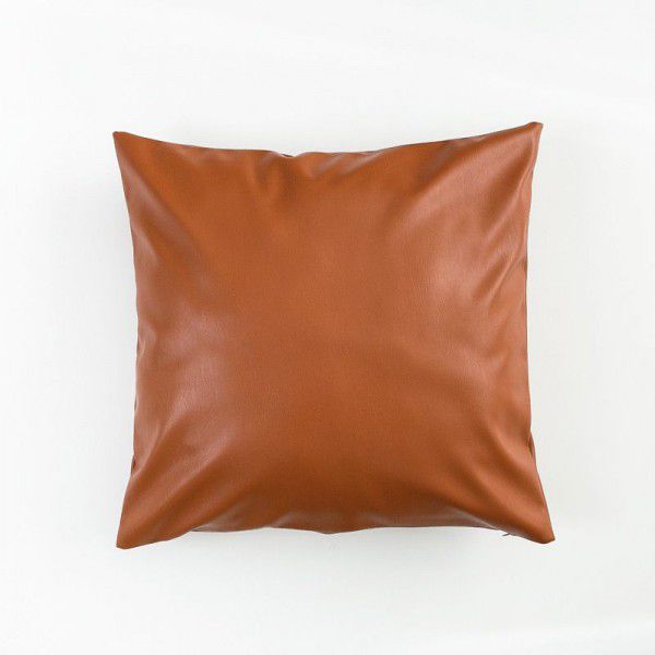 Bedhead cushion, orange thousand bird grid, modern and simple high-end imitation wool cushion, sofa cushion