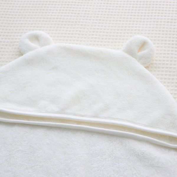 Baby Coral Plush Bath Towel All Seasons Universal Children's Bath Towel Cloak with Hat Neonatal Wrap Newborn Wrap