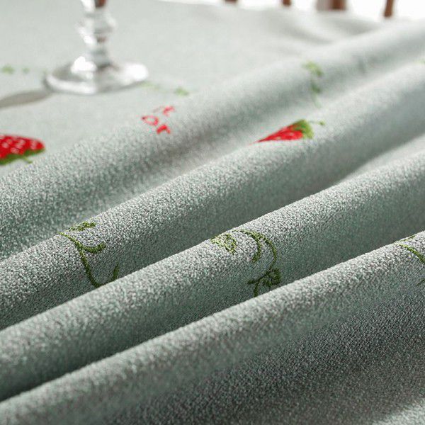 American Light Luxury Style Strawberry Embroidered Table Cloth Home Cover Table Towel Tea Table Cover Cloth