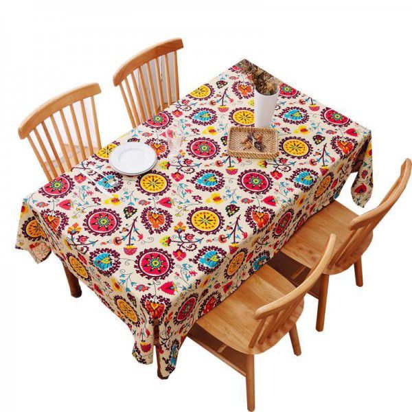 Pastoral style tablecloth, cotton and linen, retro restaurant, ethnic style cloth, art studio, fabric, tea table cloth