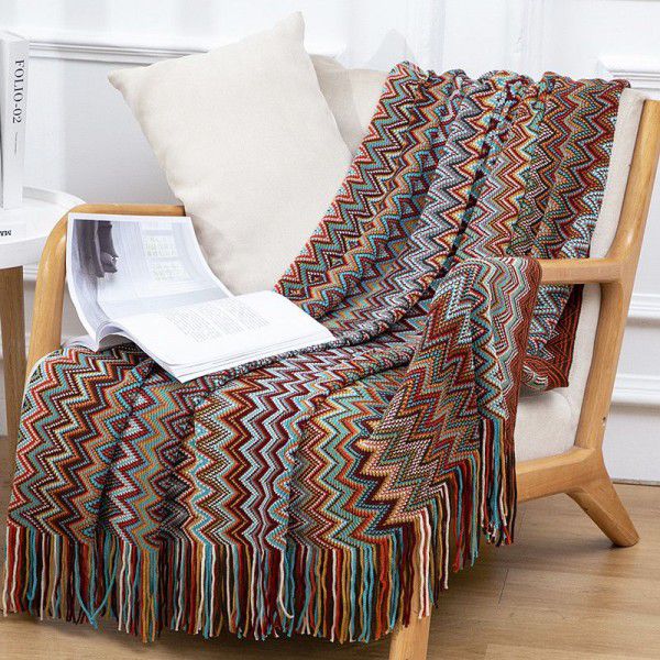 Bohemian sofa blanket blanket cover blanket homestay bed end blanket drape blanket cross-border office nap blanket air conditioning blanket