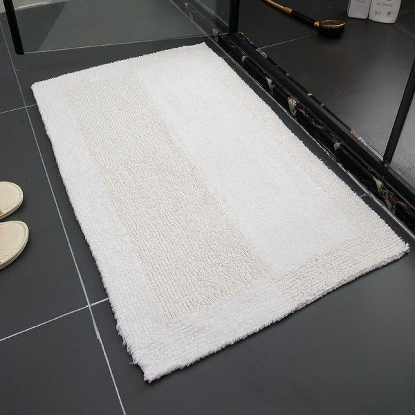 Cotton rectangular floor mat, door mat, double-sided plush kitchen, bathroom, water absorbing foot mat, vacuum suction, hallway mat, water washing room