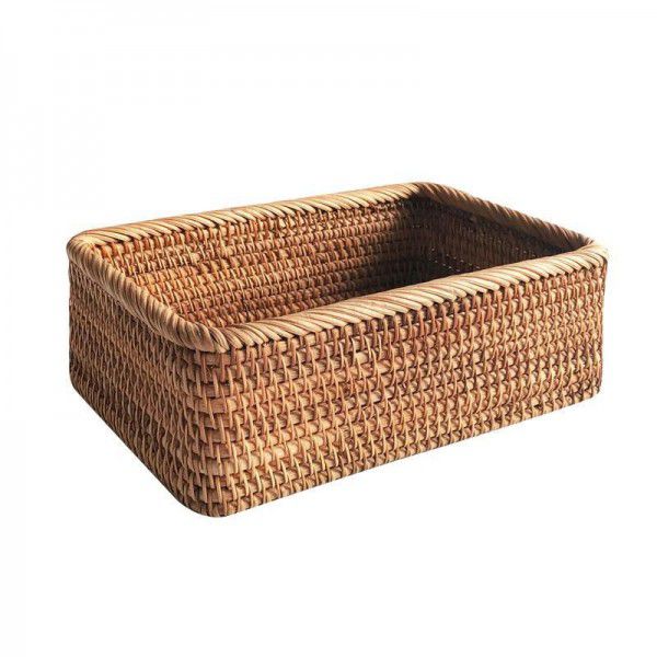Vine woven storage basket, living room, bedroom, tabletop, snack storage box, hand woven storage basket