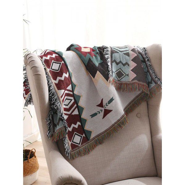 Sofa blanket, Bohemian blanket, nap blanket, summer air conditioning blanket, bed end blanket, retro homestay decoration blanket
