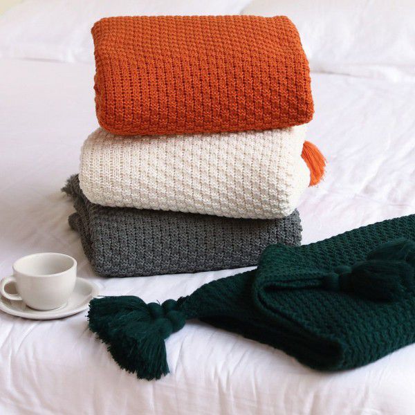Sofa blanket, knitted blanket, office air conditioning nap blanket, shawl blanket, leisure blanket, bed blanket, small blanket