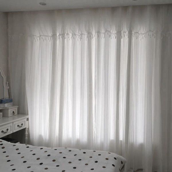 Short curtain curtains, U-shaped shading with gauze, living room, bedroom, bay window, hook type