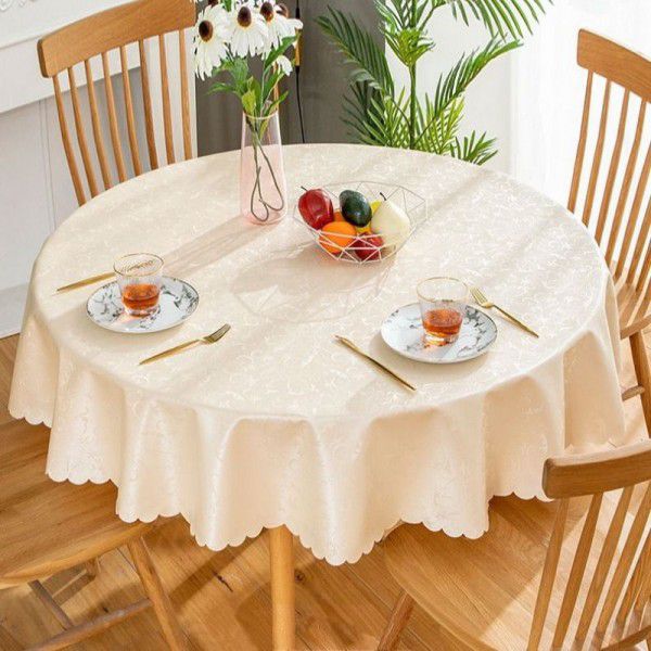 Red tablecloth, round table cloth, anti scalding, no washing, dining table cloth, household, hotel, restaurant, circular cloth