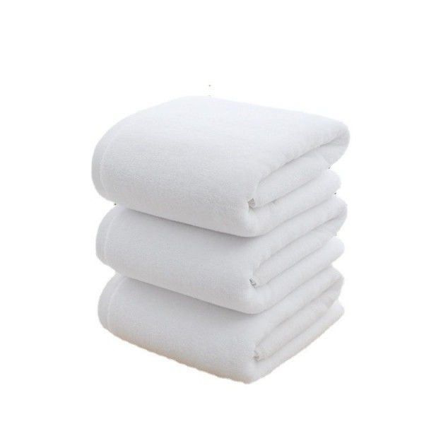 Cotton Thick Bath Towel Home Bath Towel Hotel Pure Cotton White Towel Embroidery