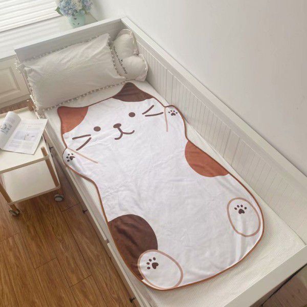 Cartoon cute cat flannel blanket children's blanket office nap blanket student dormitory air conditioning blanket