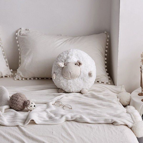 Throwing Pillow Sheep Doll Plush Toy Cute Children's Bed Sleeping Doll Gift