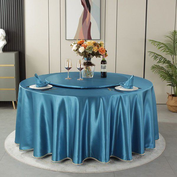 Hotel Table Cloth Thickened Big Round Table Cloth Feeling Round Table Cloth Restaurant Household Round Table Cloth Fabric Art