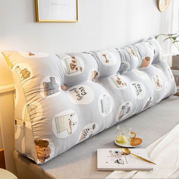 Bed backrest soft bag, bedside cushion, large backrest, brushed, detachable and washable backrest cushion, double bedroom sofa cushion