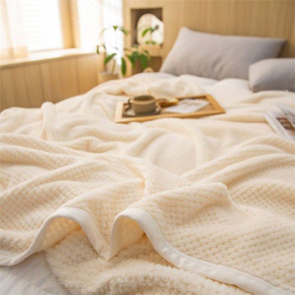 Summer Beibei plush blanket Office coral milk plush nap blanket Lunch break air conditioning blanket Sofa cover