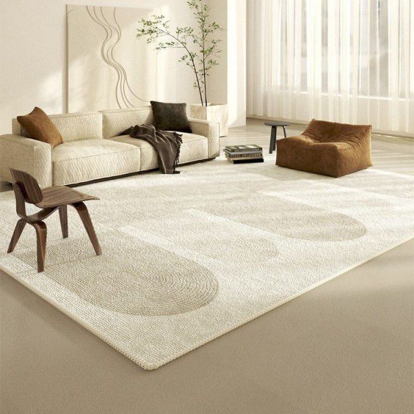 Circular velvet living room carpet, simple and non slip, fully covered sofa, fully covered office mat, bedroom light luxury floor mat