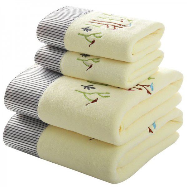 1 bath towel+1 towel Adult non absorbent soft men and women thickened and oversized bath