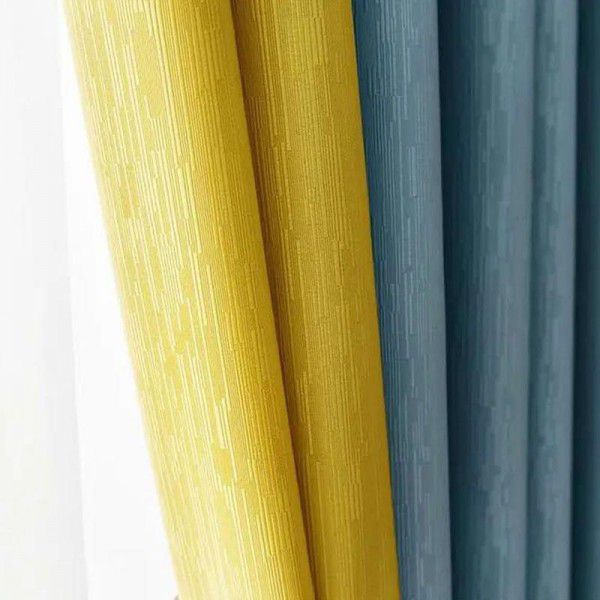 Colored silk cotton high shading curtains for a simple bedroom, living room, and living room