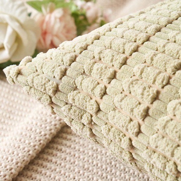 Corduroy pillowcase, sofa pillowcase, solid color bedside cushion