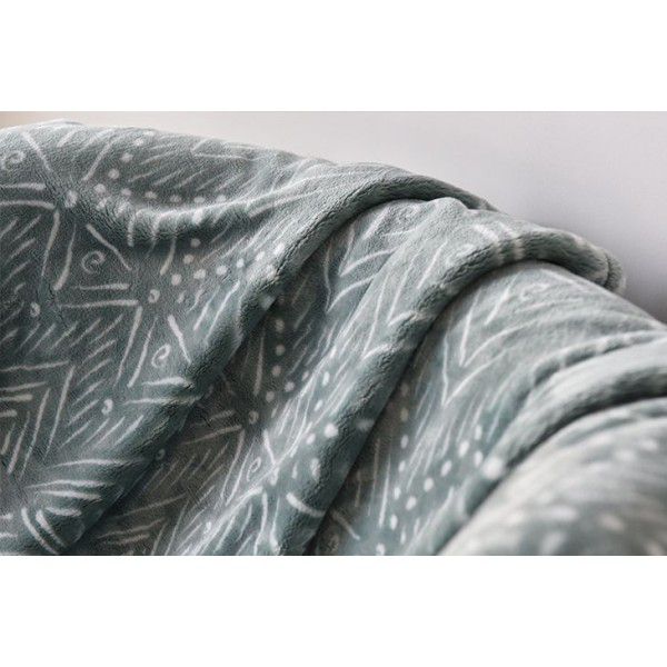 Dark green printed flannel blanket sofa thick nap cover blanket bed sheet