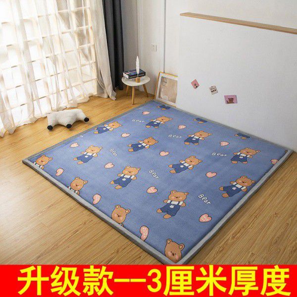 Bedroom coral velvet bedside blanket Living room tatami carpet Thickened sleeping cushion Children's crawling cushion