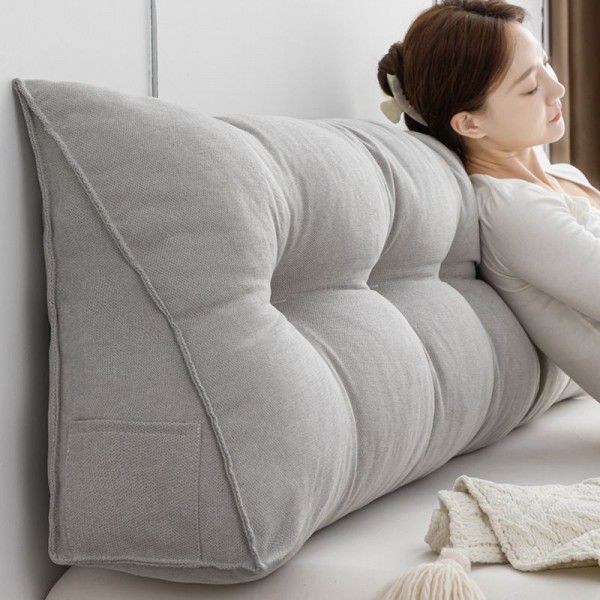 Bedhead cushion, triangular cushion, tatami soft bag, large backrest, long backrest, sofa, simple modern pillow