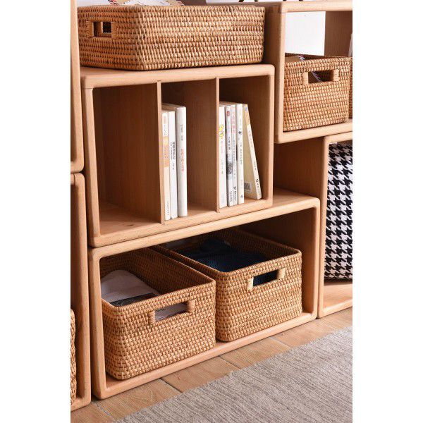 Vine woven storage basket, living room snack storage basket, drawer style coffee table storage box, desktop miscellaneous items