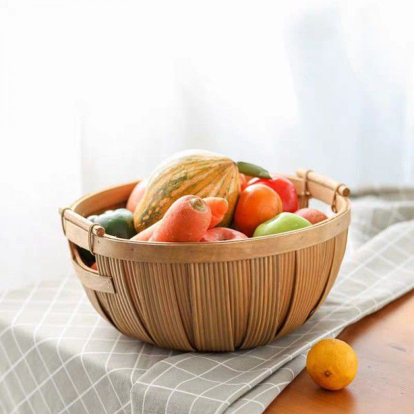 Fruit tray, living room, hand woven storage basket, bread and vegetable basket