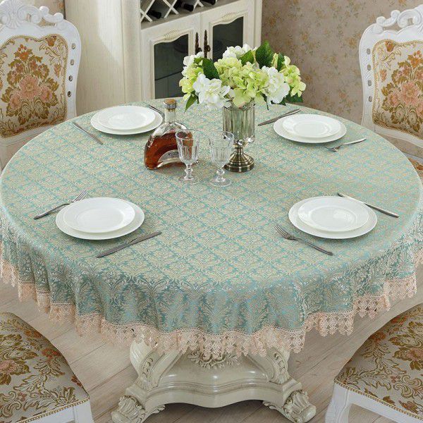 Round table tablecloth, large round table, dining tablecloth, rural jacquard, large round cloth, household living room tablecloth