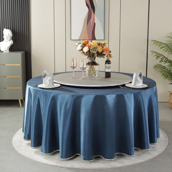 Hotel Table Cloth Thickened Big Round Table Cloth Feeling Round Table Cloth Restaurant Household Round Table Cloth Fabric Art