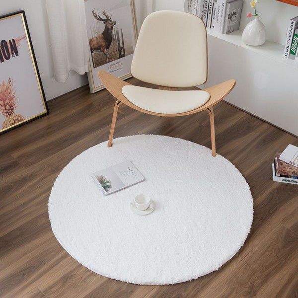 Simple circular carpet, coffee table, bedroom, living room, bedside hanging basket blanket, household solid color computer chair, floor mat